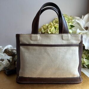 Coach Vintage Classic Legacy Bleeker Leather and Linen Tote #6121